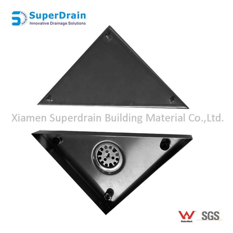 Triangle Shower Drain Side Outlet Corner Stainless Steel Triangle Floor Drain