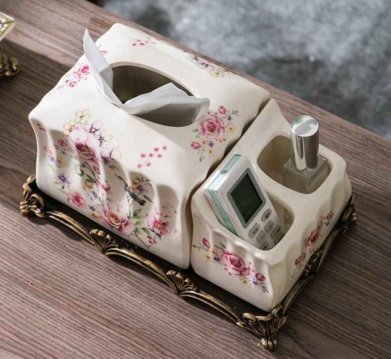 High Grade Ceramic Tissue Box, Home Furnishings, Fashion Storage Box Creative Storage Box