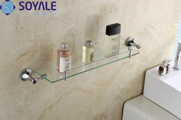 Brass Glass Shelf with Chrome Plated Sy-1891