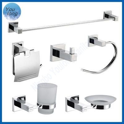 Zinc Alloy 6PCS Wall Mounted Chrome Bathroom Accessory Sets