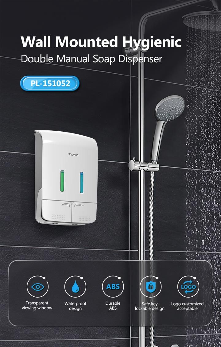 Hot Sale Big Capacity Wall Mounted Liquid Soap Dispenser for Washroom