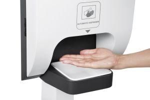 Hand Sanitizing Android Billboard with IR Sensor 21.5inch Advertising Hospital Hand Sanitizer Dispenser