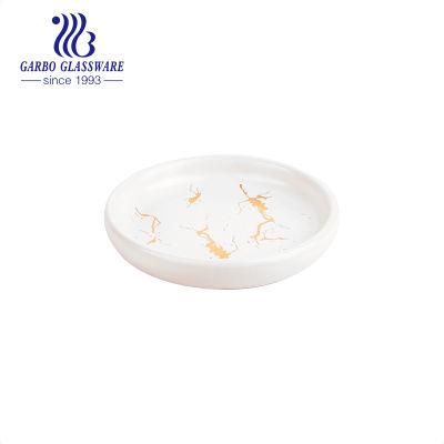 Wholesale White Color Ceramic Bathroom Soap Dish with Marble Design Morden Style