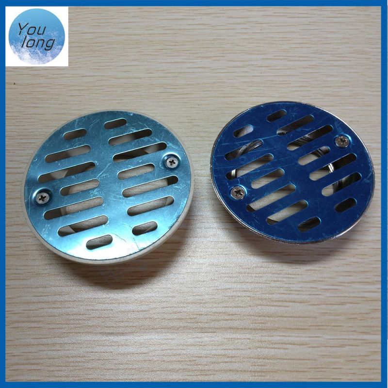 Chrome Plated Bathroom Shower Round Floor Strainer Zinc Floor Drain with Screws