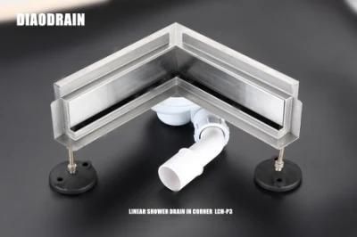 Wall Corner Linear Shower Drain with Floor Trap