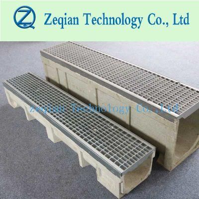 Polymer Channel Drain with Stainless Steel Grating, Shower Drain