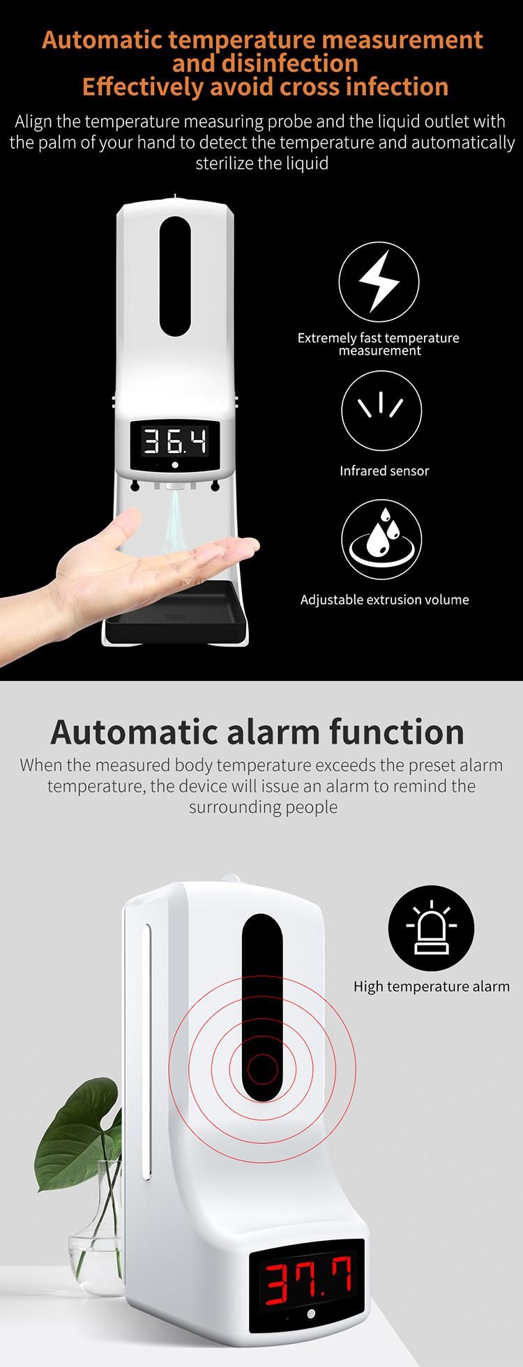 Saige K9 PRO Intelligent Infrared Wall Thermometer with Sanitizer Dispenser