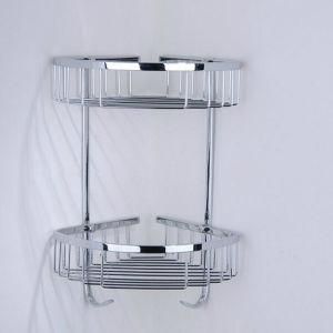 Hot Sales Wall Mounted Aluminium Bathroom Corner Basket in Chrome Finish R16