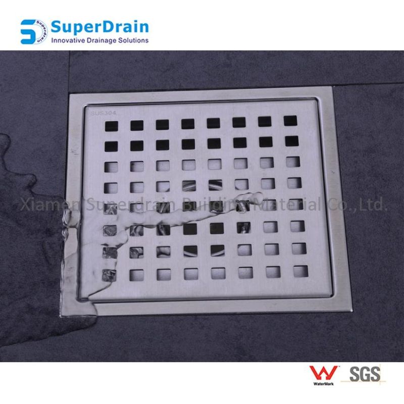 SUS 304 Shower Drain with Square Hole Pattern