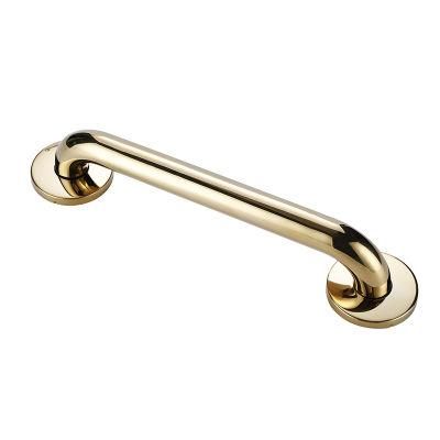 Hotel Safety Luxury Gold PVD Surface Grab Bars for Bathrooms