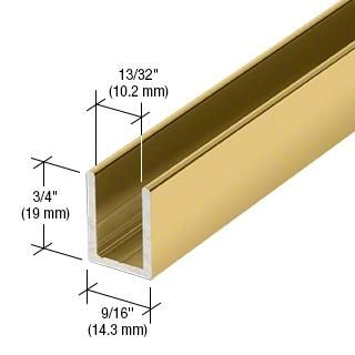 Brite Gold Anodized 3/8&quot; Fixed Panel Shower Door Deep U-Channel - 95&quot;