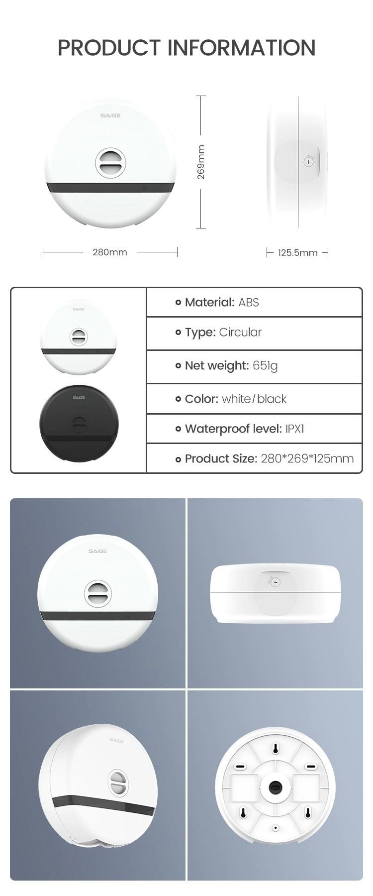 Saige High Quality ABS Plastic Wall Mounted Jumbo Paper Towel Dispenser