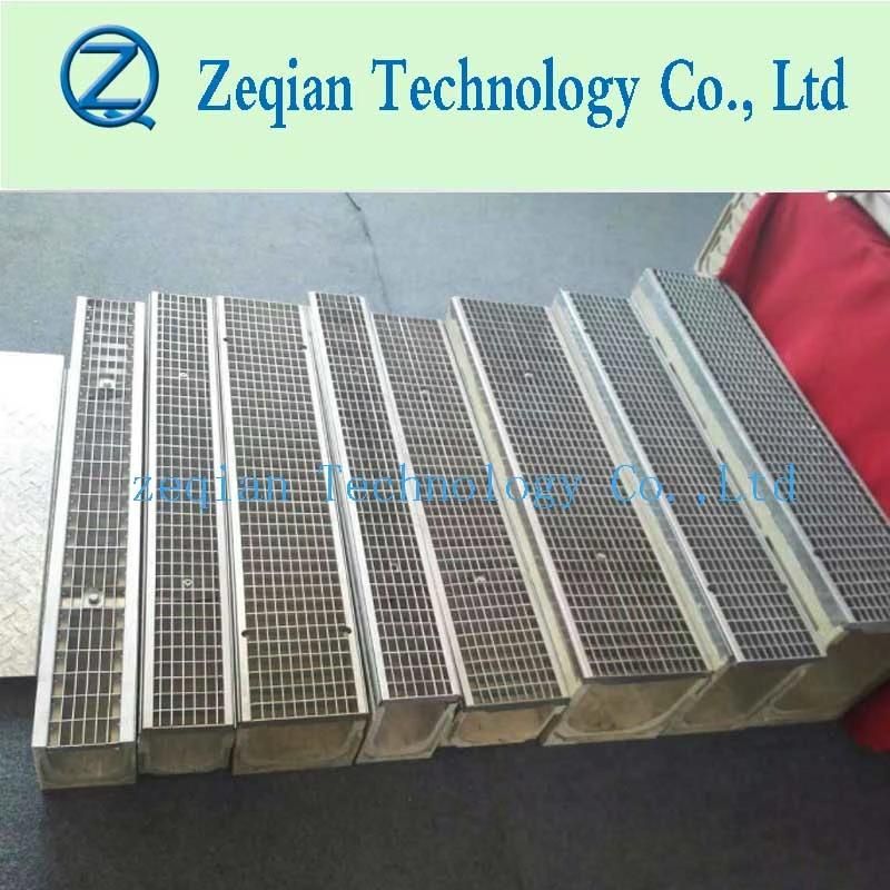 Polymer Concrete Linear Drain Trench with Stainless Steel Grating Cover