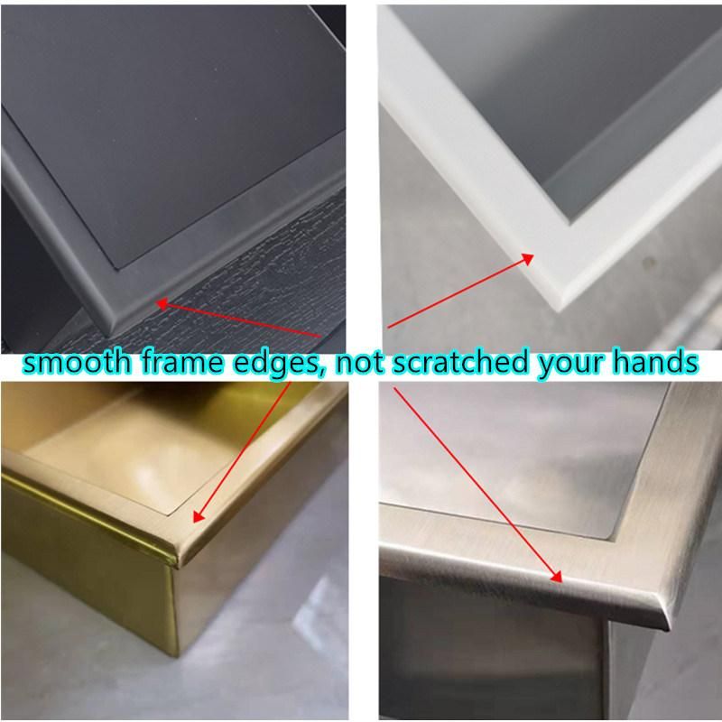 PVD Brushed Gold Shower Niche Square 304 Stainless Steel Bathroom Shower Shelf