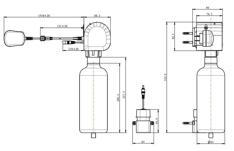 Commercial Brass Automatic Touchless Liquid Soap Dispenser 6V/220V