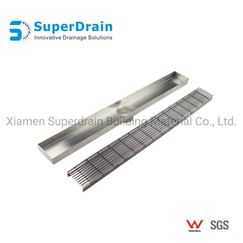 Long Retangular Stainless Steel Bathroom Shower Floor Drain for Hotel with Cover