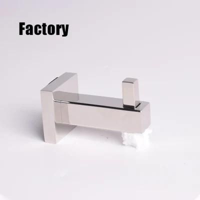 Bathroom Accessories Fittings and Robe Hook Stainless Steel Square Double Hook