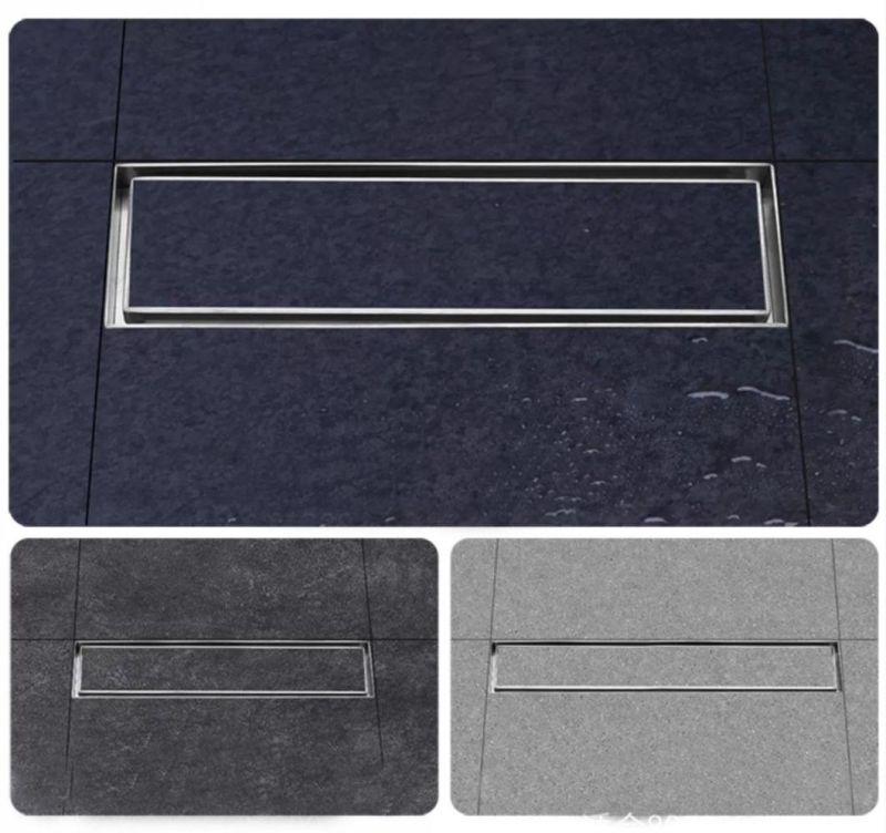 Anti Back Flow Anti Odor Insert Square 304 Stainless Steel Bathroom Long Shower Drain in Bathroom Floor