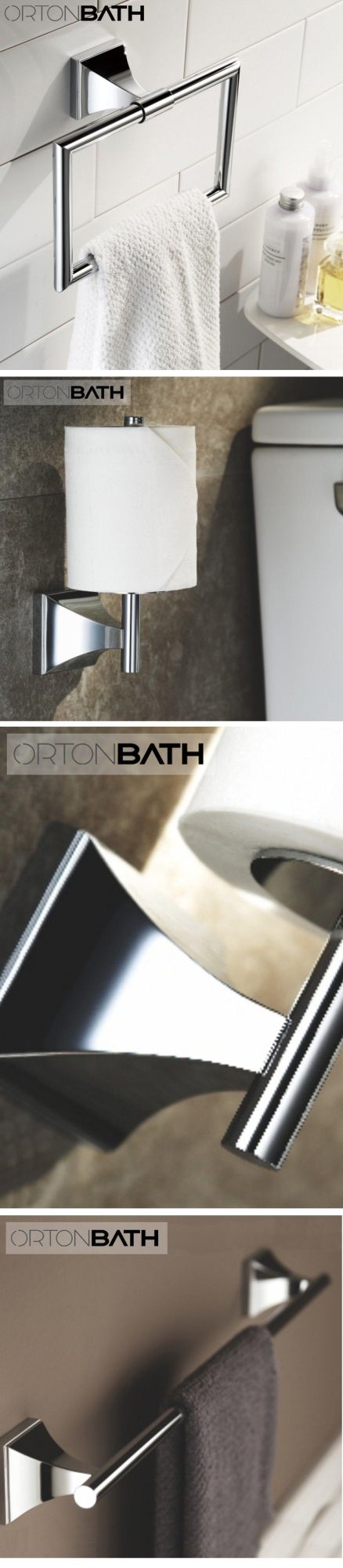 Ortonbath 8 Pieces Brass 304 Stainless Easy to Install Towel Rack Set Include Towel Bar, Toilet Paper Holder, Towel Ring and 5 Robe Hooks, Bathroom Accessory