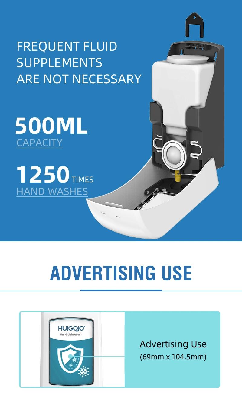 Wall Mounted Plastic Advertising Manual Liquid Spray Soap Dispenser