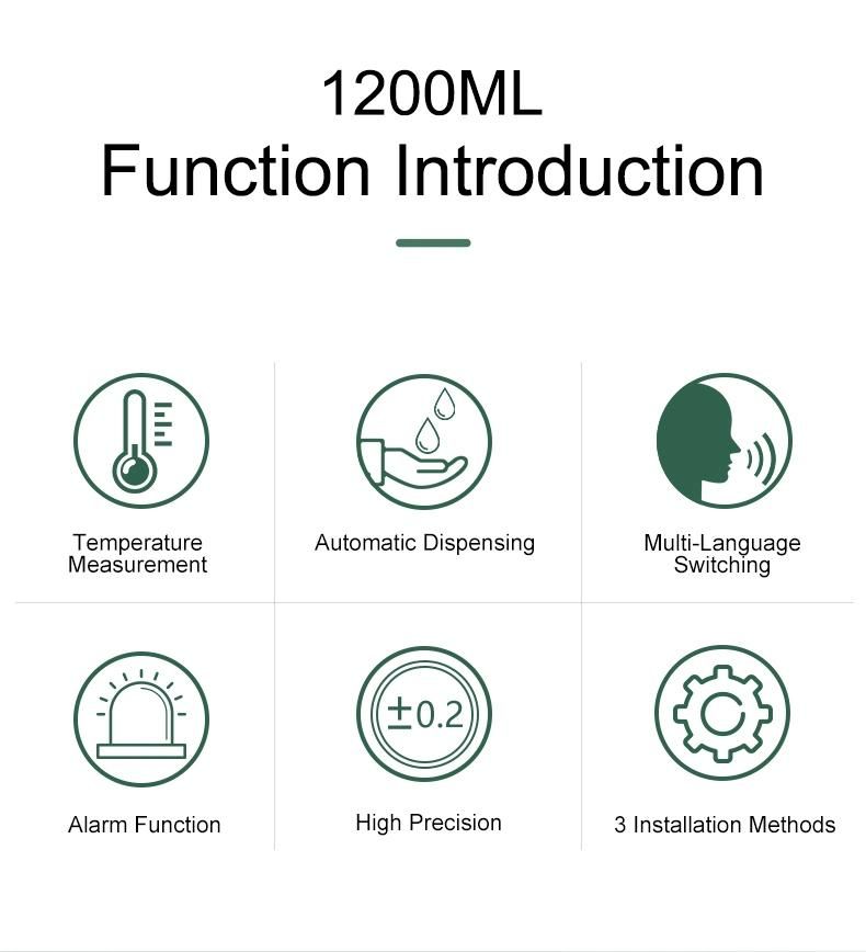 2021 New Arrival Upgraded K9 PRO Thermometer Measurement Integrated Soap Dispenser Automatic Liquid Spray 1200ml for Bathroom Use