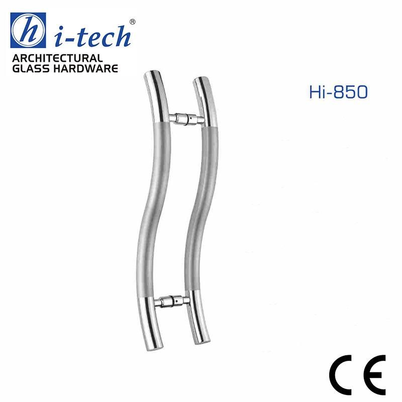 Hi-850 Good Selling Round Tube Wave Shape Glass Door Handle