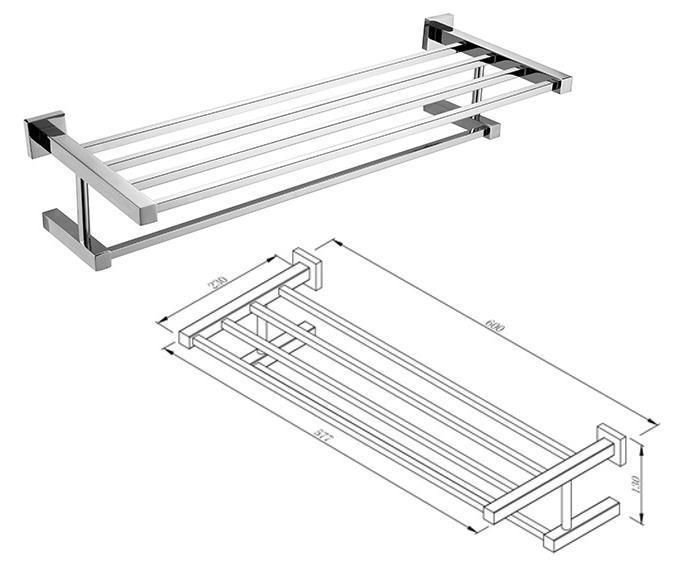 Stainless Steel Bathroom Shelf with Towel Rack