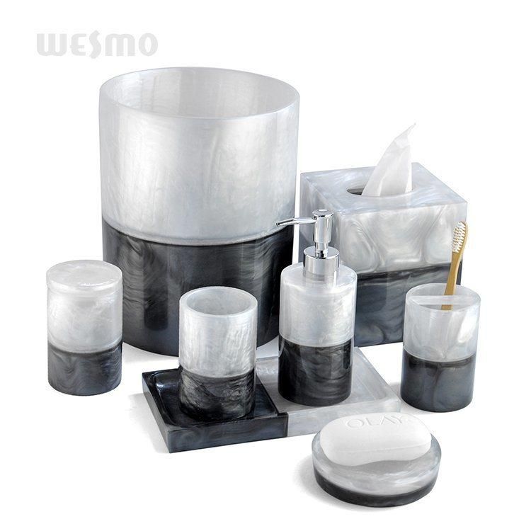 Manufacturer Marble Look Sandy Resin Bathroom Set