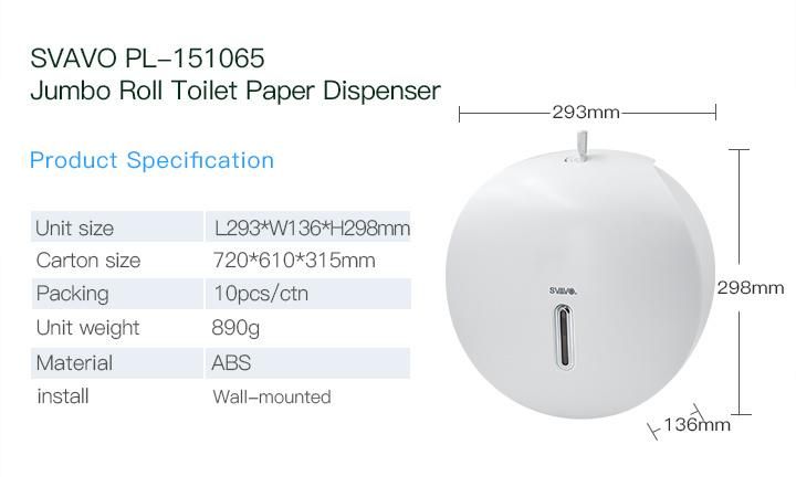 Plastic Toilet Jumbo Roll Tissue Paper Dispenser