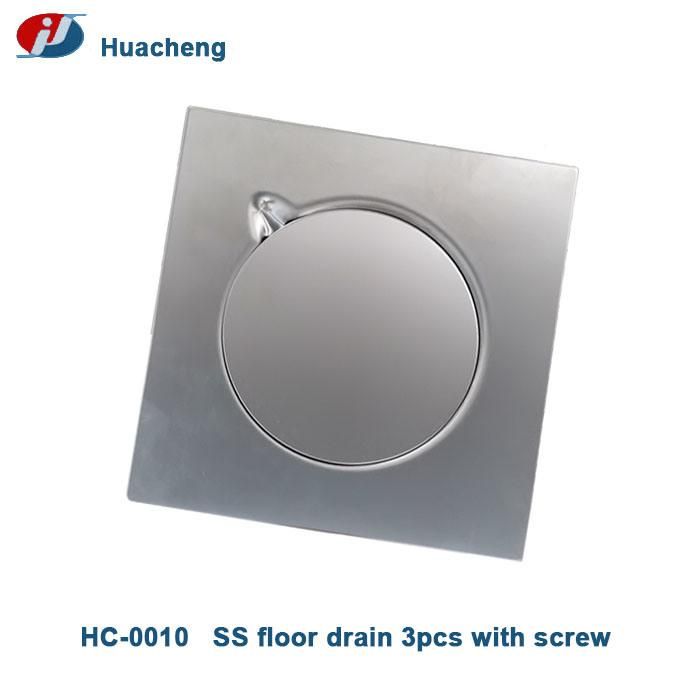 Hc-W0040 3PCS Stainless Steel Floor Drain with Rubber