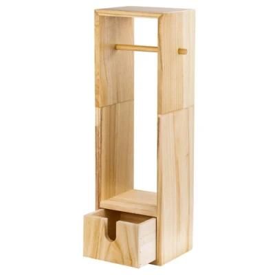 Bamboo Toilet Paper Holder Toilet Paper Stand Roll Holder Stand and Dispenser with Storage for Bathroom