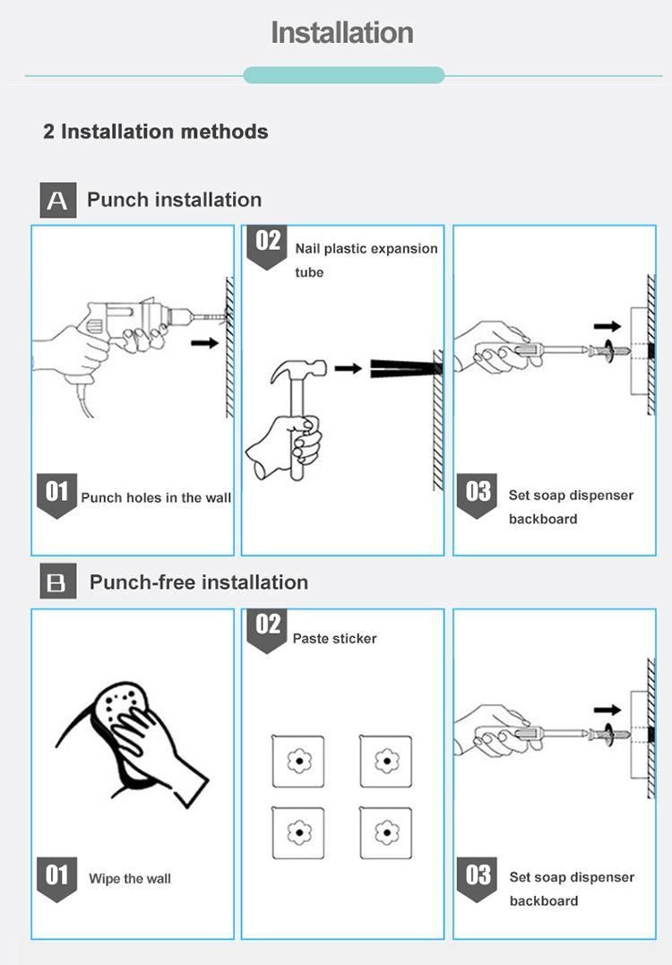 Saige 1000ml Wall Mount Plastic Automatic Touchless Hand Sanitizer Liquid Dispenser