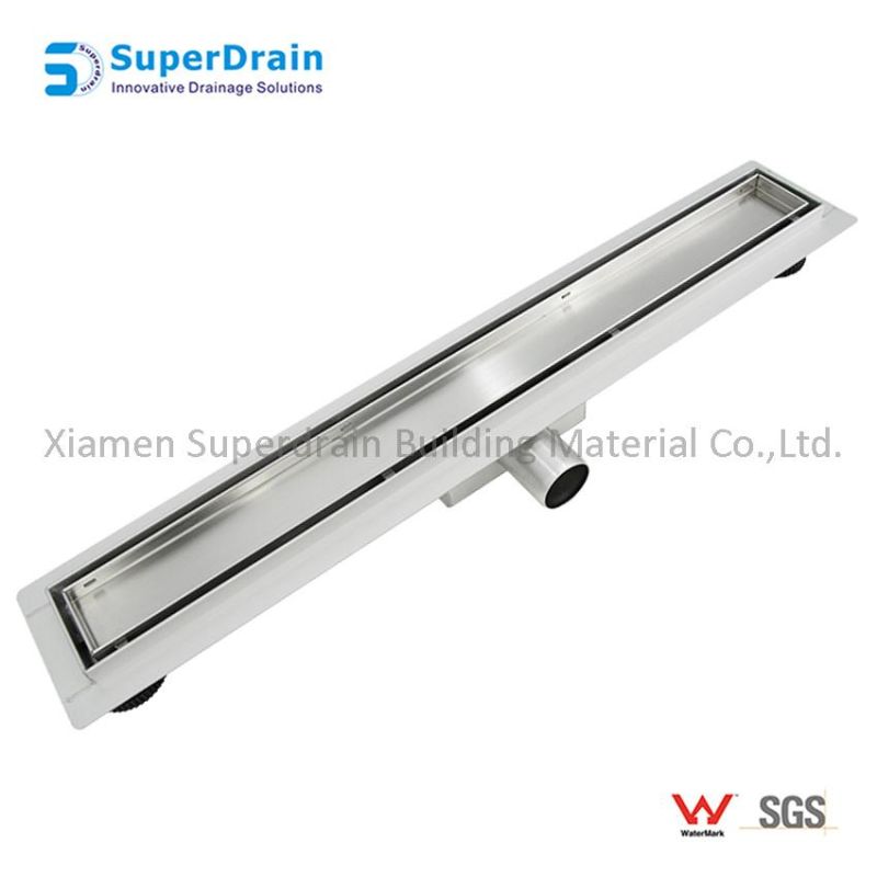 Ss Rectangular Double Use Linear Shower Floor Drain Channel with Flange