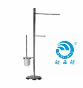 Bathroom Accessories Stainless Steel Toilet Brush Holder with Towel Rack Oxl-8327