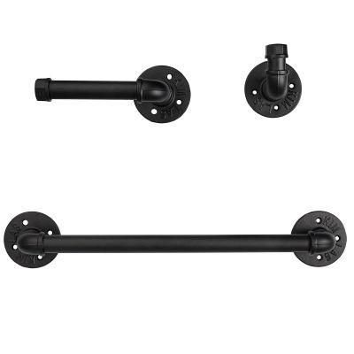 Malleable Electroplated Black Finish Pipe Fittings Pipe Coat Rack