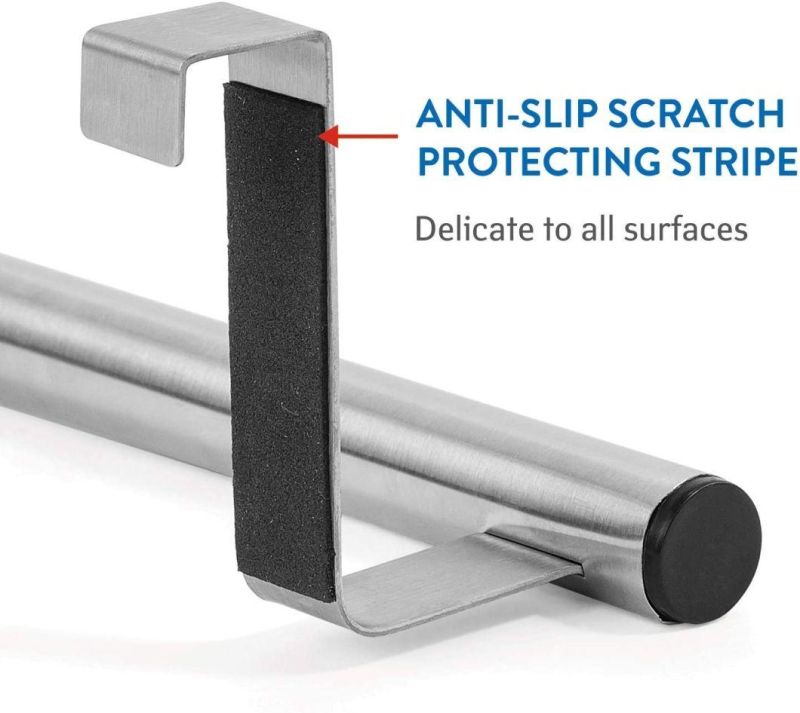 Anti-Slip Stainless Steel Extendable Over Door Towel Rail Cupboard Drawer Cabinet Towel Holder