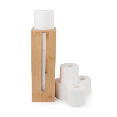 Bathroom Bamboo Toilet Paper Holder Spare Organizer