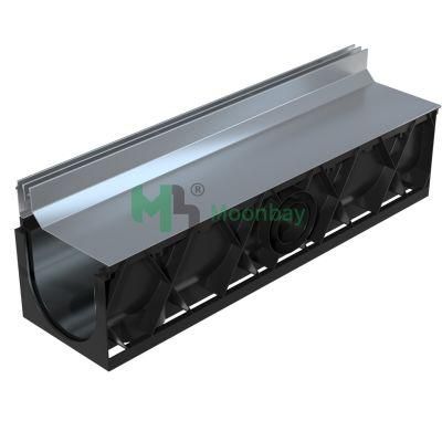 Straight HDPE Linear Drain Plastic Channel (200X200X1000) Drainage Cover