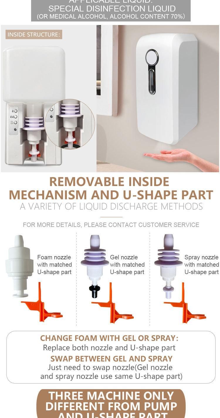 Touchless Automatic Hand Sanitizer Dispenser Wall Mounted Foam Soap Dispenser Set Bathroom