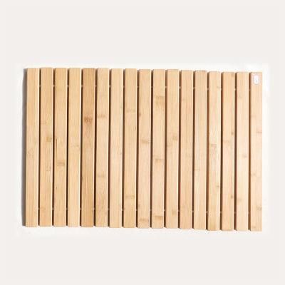 Non-Slip Rubber Easy Drying Designed Bathroom Bamboo Floor Mat