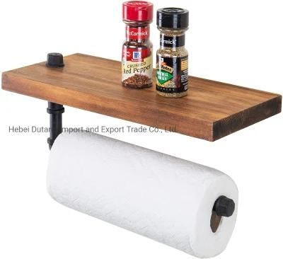 Wall Mounted Retro Pipe Paper Roll Holder for Kitchen