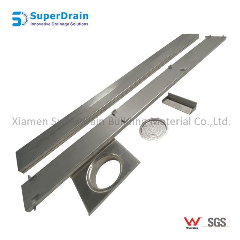 Stainless Steel Electroplated Brass Tile Insert Floor Drain with Movable Outlet