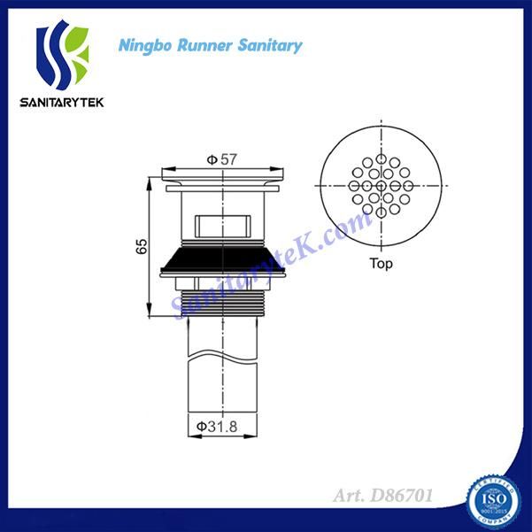 Grid Strainer Drain with Overflow Bathroom Sink Basin (D86701)