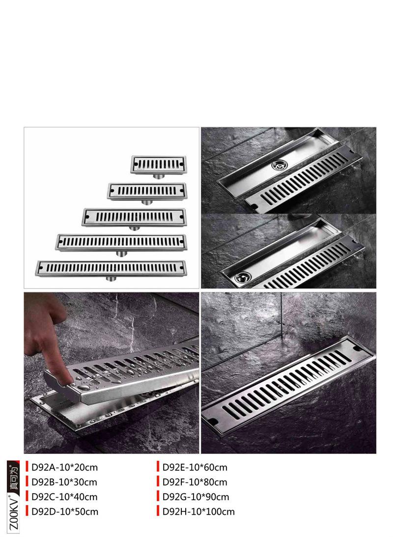 Sanitary Ware Drainer Cover Plug Concrete Strainer Grate Trap Square Shower Black Gold Bathroom Linear Long Bathroom Stainless Steel Floor Trap Shower Drain
