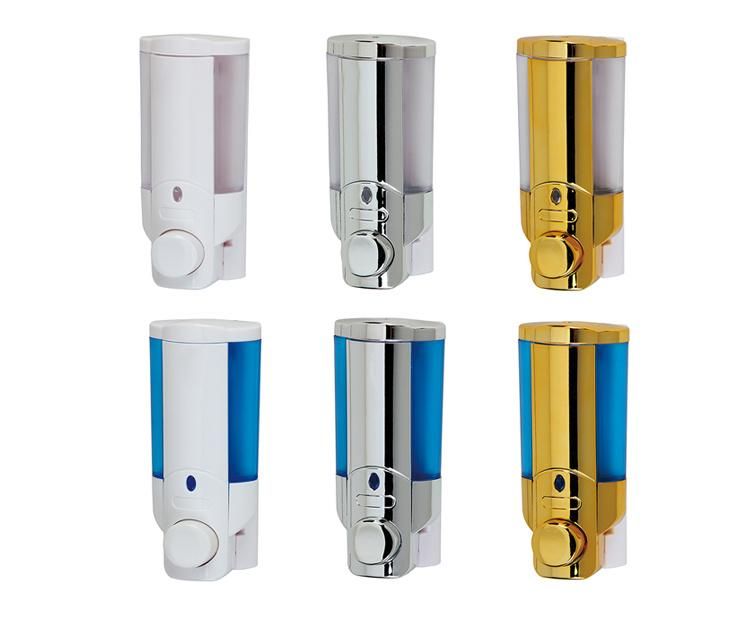 Saige Wall Mounting 210ml*2 Hotel Manual Soap Dispenser for Shampoo and Shower Gel