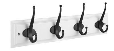 4 PCS Black Metal Clothes Hangers with White Plate for Coat Hooks Home Decoration