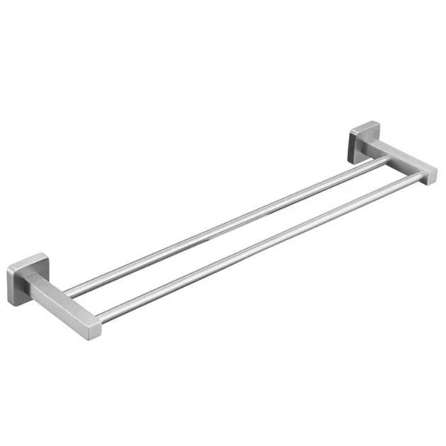 SUS304 Stainless Steel Bathroom Kitchen Towel Holder Big Round Base Double Towel Bar