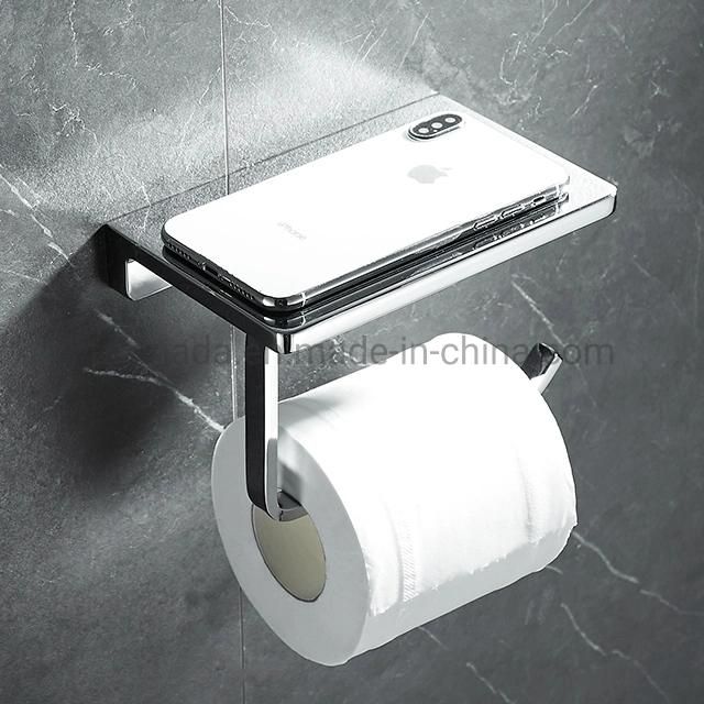 Bathroom Fitting Zinc Wall-Mounted Tissue Holder Metal Black Paper Holder (NC6688-MB)