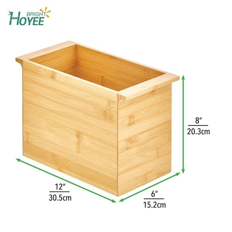Natural Bamboo Bathroom Toliet Roll Holder Storage Organizer Basket Bin