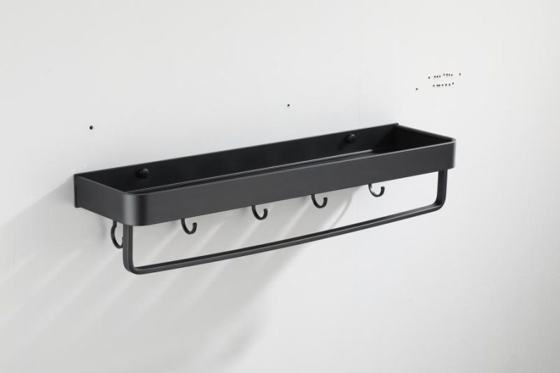Black Aluminum Bathroom Shelf Bath Black